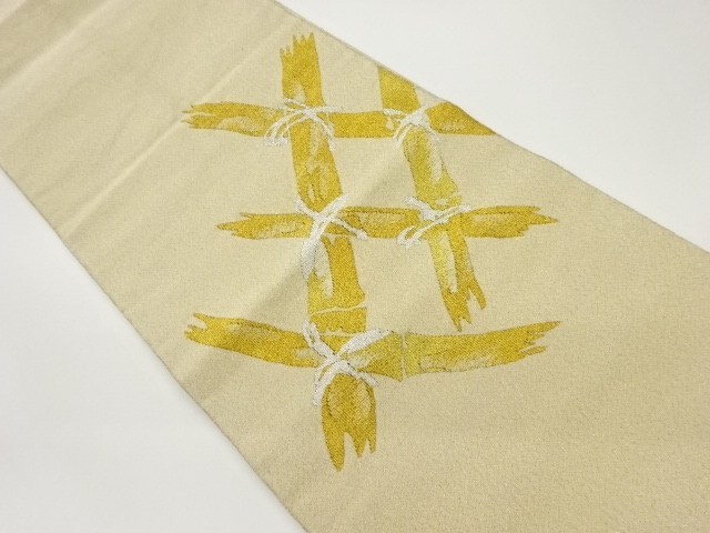 竹垣模様織出し名古屋帯